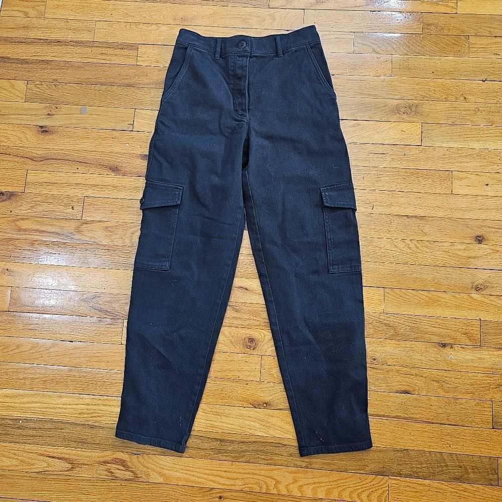 Aritzia Wilfred Free Black Modern Cargo Cotton Blend Utility Pant size 6 - Picture 3 of 12